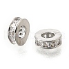 Round Ring Brass Micro Pave Clear Cubic Zirconia Beads KK-V008-16P-1