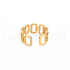 Ion Plating(IP) 304 Stainless Steel Open Rectangle Cuff Ring for Women RJEW-S405-237G-2