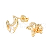 Brass Micro Pave Clear Cubic Zirconia Stud Earrings EJEW-M103-01G-2