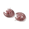 Natural Strawberry Quartz Pendants G-Z086-01P-21-2