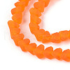 Frosted Transparent Glass Beads Strands GLAA-N016-4mm-09-3