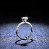 Mother's Day Rings Rhodium Plated 925 Sterling Silver Pave 9.4x5.6mm Moissanite Finger Rings WG6D295-63-2