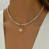 Gemstone and Shell Beaded Pendant Necklace FS-WG08D0F-03-1