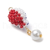 Glass Seed Beaded Hot Air Balloon Pendants PALLOY-MZ00640-3