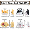 SUNNYCLUE 40Pcs 4 Styles Cartoon Opaque Resin Pendants RESI-SC0003-49-2