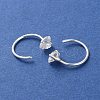999 Fine Silver Micro Pave Clear Cubic Zirconia Pull Through Earrings EJEW-P296-28B-S-2