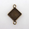 Vintage Tibetan Alloy Rhombus Cabochon Connector Bezel Settings TIBE-M016-03AB-NF-1