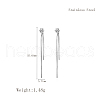 Elegant Stainless Steel Flat Round Tassel Stud Earrings BX2341-1-1