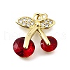 Brass Micro Pave Cubic Zirconia Pendants KK-Z104-03G-1