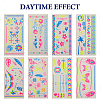 8 Sheets 8 Style Creative Fluorescent Arm Removable Temporary Tattoos Paper Stickers STIC-TA0002-02-1