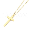 Ion Plating(IP) 304 Stainless Steel Cable Chain Religion Cross Pendant Necklaces for Women NJEW-K276-05A-G-1