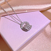 Ring Alloy Crystal Rhinestone Pendant Necklaces & Stud Earrings & Rings Sets FS-WG156C1-01-3