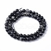 Natural Black Tourmaline Beads Strands G-F666-05A-6mm-2