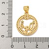 Rack Plating Brass Micro Pave Cubic Zirconia Pendants KK-B091-50E-G-3