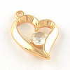 Heart Alloy Cubic Zirconia Pendants ZIRC-R013-05LG-1