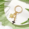 Maple Leaf & Cross Alloy Enamel Charm Keychains KEYC-JKC00985-01-2
