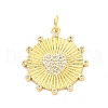 Brass Micro Pave Cubic Zirconia Pendants KK-D325-61G-02-1