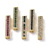 Rack Plating Brass Pave Cubic Zirconia Rectangle Multi-Strand Links KK-K341-42G-1