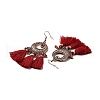 Rhinestone Donut with Tassels Dangle Earrings EJEW-E267-03RC-3