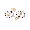 Glass Seed Beads Dangle Stud Earrings EJEW-MZ00396-5