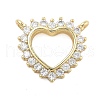 Brass Micro Pave Cubic Zirconia Pendants KK-Q006-28G-1