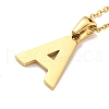 Ion Plating(IP) Initial Letter 304 Stainless Steel Pendant Necklaces NJEW-M199-01G-A-2