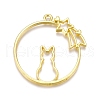 Alloy Open Back Bezel Pendants PALLOY-P182-08G-1