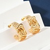 Ion Plating(IP) 304 Stainless Steel Twist Stud Earrings EJEW-K244-36G-2