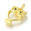 Owl Rack Plating Brass Micro Pave Cubic Zirconia Pendant KK-H485-17G-2
