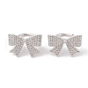Brass Micro Pave Clear Cubic Zirconia Cuff Earrings for Women EJEW-I305-22P-1