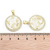 Brass Micro Pave Clear Cubic Zirconia Pendants KK-L213-010G-01-3