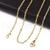 Ion Plating(IP) 304 Stainless Steel Cable Chain Necklaces NJEW-K090-01G-3