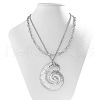 2Pcs Summer Beach Alloy & Iron Shell Shape Pendant Double Layer Necklaces FS-WG2737A-04-1