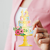 Birthday Cake Carbon Steel Hot Foil Plate Metal Dies DIY-WH0482-0008-4