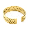 Ion Plating(IP) 304 Stainless Steel Wave Hinged Bangle BJEW-P298-05G-3
