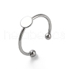 Adjustable 304 Stainless Steel Finger Rings Components STAS-K278-04A-P-1