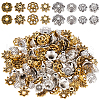 SOFPLATE 240Pcs 8 Styles Tibetan Style Alloy Flower Bead Caps FIND-SP0001-63-1