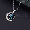 Alloy & Glass Luminous Moon Constellation Pendant Necklaces WG12A0F-01-1