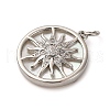 Brass Micro Pave Clear Cubic Zirconia Pendants KK-P308-83P-2