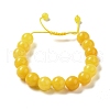 12.5mm Round Dyed 12.5mm Round Natural White Jade Imitation Beeswax Braided Bead Bracelets for Women Men BJEW-C060-01A-1