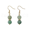 Round Natural Banded Agate & Green Aventurine Beaded Necklace & Bracelet & Dangle Earring Sets SJEW-JS01327-3