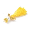 Glass Pearl Round Beaded with Polycotton Tassel Big Pendants PALLOY-MZ00611-4