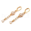 Rack Plating Golden Brass Dangle Leverback Earrings EJEW-B037-03G-02-1