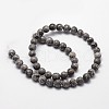 Natural Map Stone/Picasso Stone/Picasso Jasper Round Beads Strands G-E329-8mm-47-4