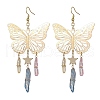 Natural Quartz Crystal Nuggets Dangle Earrings EJEW-TA00569-1