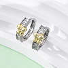Brass Micro Pave Clear Cubic Zirconia Hoop Earrings EJEW-H158-20B-GP-3