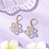 Glass & Glass Seed Beads Flower Pendant Necklaces & Hoop Earrings Sets SJEW-MZ00011-10