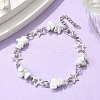 Natural Howlite Chip Link Bracelets BJEW-JB11592-01-1