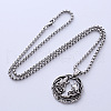 Vintage Retro Double Wolf Pendant Stainless Steel Punk Necklace Men's Fashion Accessory XB0880-4