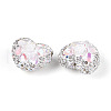 Heart Shape Polymer Clay Pave Rhinestone Beads RB-T018-03C-2